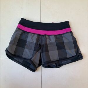 Lululemon Athletica Black and Pink Athletic Shorts